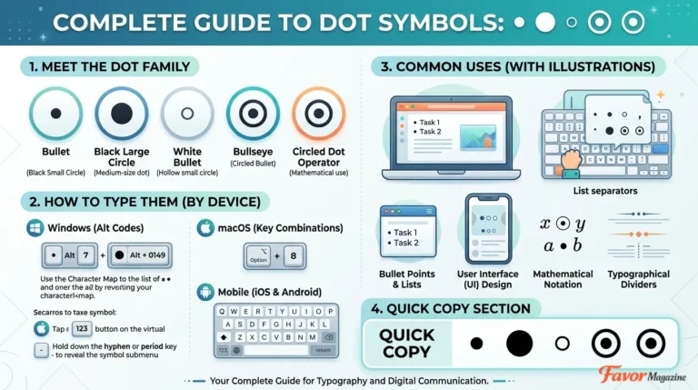 Dot Symbols • ● ◦ ⦿ ⊙ — Complete Guide to Copy, Type & Use on Any Device